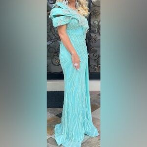 Custom made embellished formal maxi dress.
